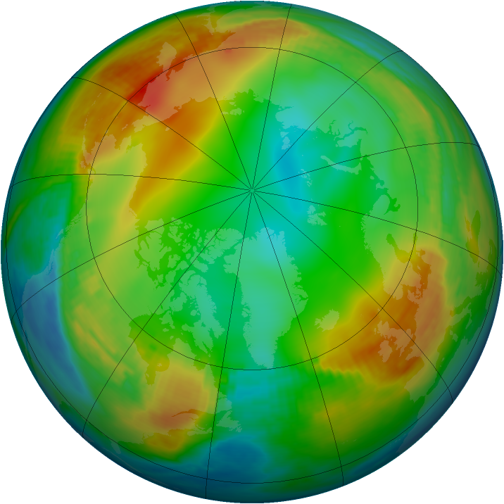 Arctic ozone map for 26 December 1985